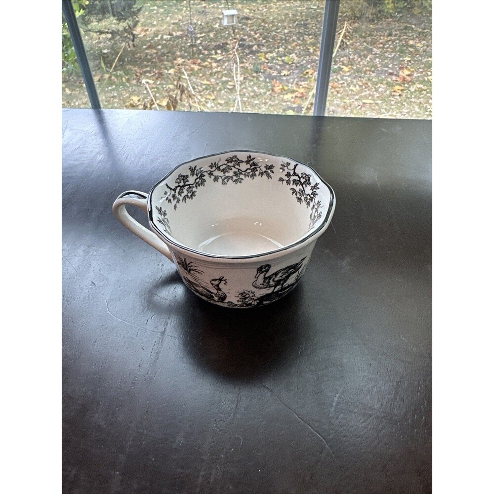 New England Toile Tabletops Unlimited Duck Cup Black White